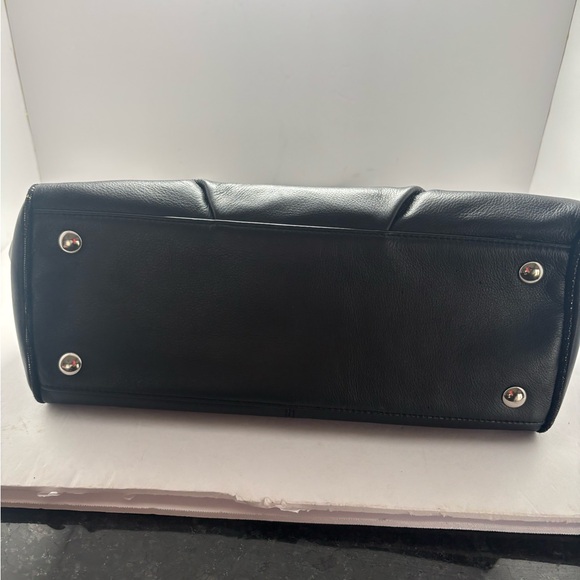 Coach Black Leather Satchel with Silver Hardware - Picture 5 of 8